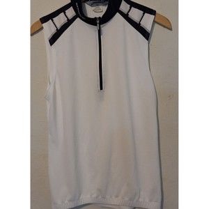Sugoi Cycling Jersey Women's M White Sleeveless 1/4 Zip Pullover Rear Pocket